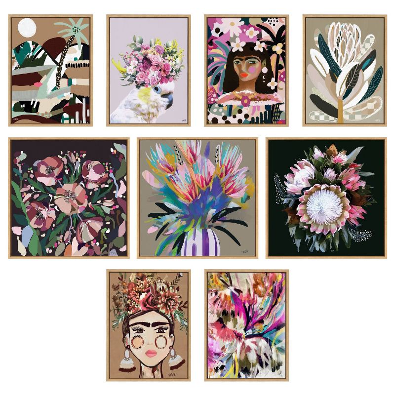 Kate &#38; Laurel All Things Decor 30&#34;x30&#34; Sylvie Bright Flowers Framed Canvas Wall Art by Inkheart Designs Black Colorful Painted Floral, 3 of 7