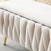 CAVINAS Luxury Velvet Ottoman Bench with Storage,Bedroom End-of-Bed Bench with Hinged Lid,Versatile Entryway Ottoman with Metal Legs - 2 of 4