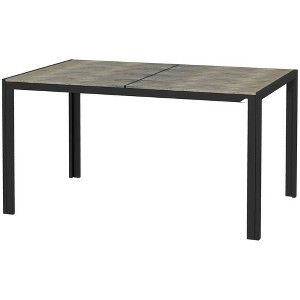 Resenkos Patio Dining Tables,Patio Tables,Patio Table for 6 with Aluminum Frame, Faux Wood Tabletop, Gray - 1 of 4