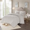 3Pcs Medallion Pattern Solid Cotton Comforter Set, Boho Style Tufted Chenille Bedding Set, All Season Bed Set with Matching Shams - 2 of 4