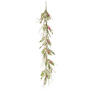Transpac Natural Fiber 66.93" Multicolor Spring Faux Dried Flower and Twig Garland - 1 of 2