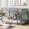 CAVINAS Twin over Twin Bunk Bed Pine Bed Frame with Full-length Guardrail and Ladder, Space Saving, Gray - 2 of 4