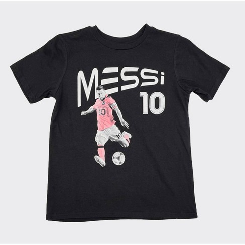 Boys Messi Short Sleeve Graphic T Shirt Black L