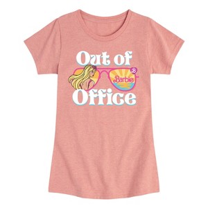 Girls' - Barbie - Out of Office Fitted Short Sleeve Graphic T-Shirt - 1 of 4