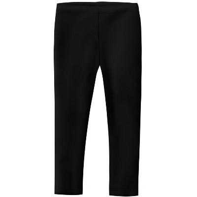 Image of City Threads USA-Made Girls Soft 100% Cotton Solid Colored Leggings | Black - 6/9M
