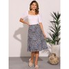 INSPIRE CHIC Women's Print Floral Peasant Elastic Waist A-Line Midi Skirts - 2 of 4