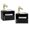 Sandinrayli Set of 2 Wall Mounted Nightstand, Wood Floating Bedside Table with Storage Open Shelf, End Table Cabinet for Bedroom Living Room, Black - 2 of 4