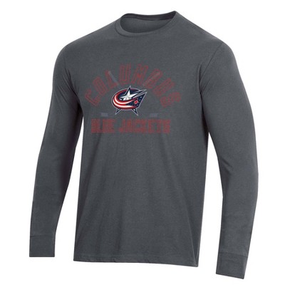 Nhl Columbus Blue Jackets Men's Charcoal Long Sleeve T-shirt : Target