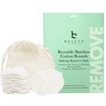 Beauty by Earth Reusable Bamboo Makeup Remover Pads - 14 Cotton Pads for Face