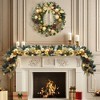 18 inch Christmas Wreath, Pre-Lit Xmas Wreath with Bow and Christmas Balls, Christmas Decorations, Christmas Wreath for Front Door, Windows - 4 of 4