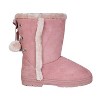 bebe Girl's Microsuede Winter Boot with Grommet and Pom Pom Details - Cozy and Stylish - 2 of 4