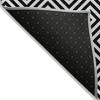 Black And Ivory Geometric Washable Indoor Outdoor Area Rug - 4 of 4