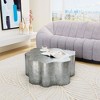 Aluminum Coffee Table 15.4" H, Antique Silver Finish, Round by Zuo Modern - 2 of 4