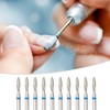 Unique Bargains Emery Nail Drill Bit Set for Acrylic Nails 3/32 Inch Nail Art Tools 44mm Length Blue 10 Pcs - 2 of 4