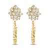 Haus of Brilliance 14K Yellow Gold Plated Silver 1/10 Ctw Diamond Cluster and Beaded Hoop Earrings - 2 of 4