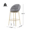 DSVIMOY Counter and Bar Stool Metal Frame with Upholstered Seating for Modern Decor, Gold and Gray, 26"*22"*18" - 3 of 4