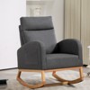 Rocking Chair , Rocker Armchair, Sturdy Frame, Comfy Cushion, High Backrest, with Rubber Wood Legs and Side Pockets, for Living Room, Bedroom - 2 of 4