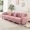 Straight Sectional Sofas with Shell-Shaped Armrests and Cylindrical Wrapped Legs Modern Elegant Design - 4 of 4