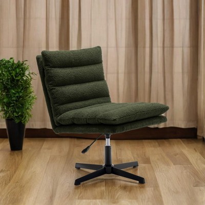 Ridstar Upholstered Modern Fabric 360 Degree Swivel Accent Chair With Adjustable Arm And Sturdy Support For Reading, Living Room-Green
