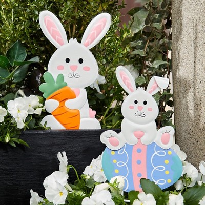The Lakeside Collection Easter Garden Stakes - Bunny with Carrot