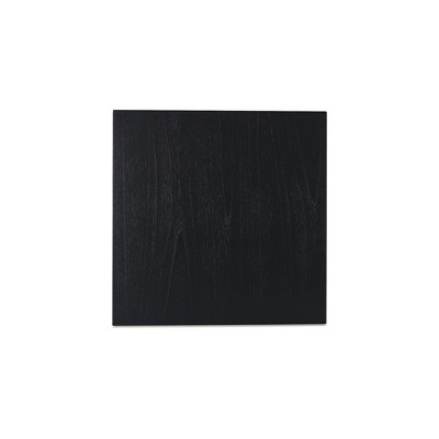 Black Contemporary Square Wood End Table with Crossed Legs
