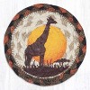 Earth Rugs Giraffe Jute Coaster – 5"x5" Round Braided Natural Coaster with Safari Animal Print Design - 2 of 3