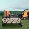 VisioGear Foldable Extended Wagon with 480lbs Weight Capacity, Folding Utility Garden Cart with Drink Holders, Gray&Khaki, 50.39"*25.98"*44.88" - 4 of 4