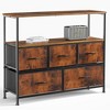 FURNIinspire Utility Storage Cabinets 5 Drawer Multi-Functional Tall Dresser Ideal for Organization in Kids Rooms and Beyond, Brown, 39.3"*11.8"*31.8" - 2 of 4