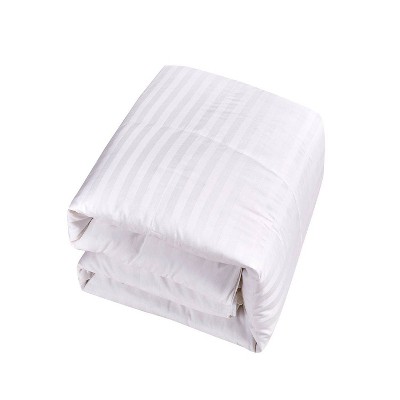 Jumbo Siberian 500 Thread Count Damask Striped White Down Pillow - Blue ...