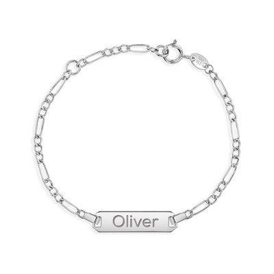 Girls' Figaro Identification Bracelet 14k White Gold - 5.5" In Season Jewelry