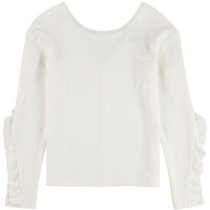 bar III Womens Ruffle-Sleeve Pullover Blouse, Off-White, Large - 1 of 2