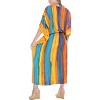 LA LEELA Women's House Daily Routine Evening Wear Vacation Holiday Casual Loungewear Relaxed Fit Caftan Maxi Night Shirts 2X-3X Orange, Tie Dye Design - 2 of 4