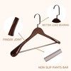 BP4U 16-Inch Wooden Suit Hangers with Non-Slip Pants Bar, Wood Extra-Wide Shoulder Hangers - 3 of 4