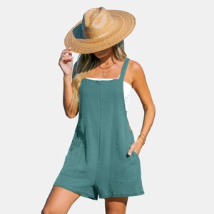 Women's Square Neck Wide Leg Romper - Cupshe - 1 of 4