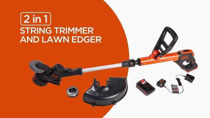 Black & Decker LST522 20V MAX Lithium-Ion 2-Speed 12 in. Cordless String Trimmer/Edger Kit (2.5 Ah), 2 of 14, play video