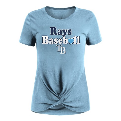 Mlb Tampa Bay Rays Women's Front Twist Poly Rayon T-shirt : Target