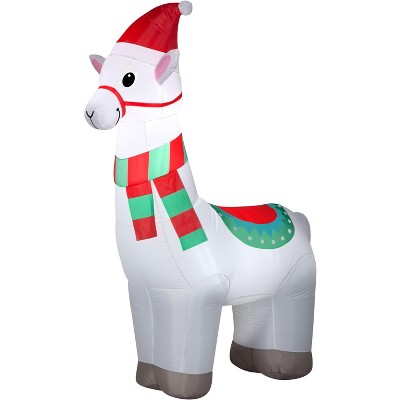 Gemmy Christmas Airblown Inflatable Alpaca , 6 ft Tall, white