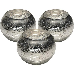 Livevie Champagne Collection Etched Glass Diamond Shaped Votive, Handmade Glass Votive Candle Holders for Weddings and Home Decor (Set of 3), Large - 1 of 4