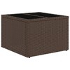 vidaXL Garden Table Brown PE Rattan, Powder-Coated Steel, Tempered Glass - 2 of 4
