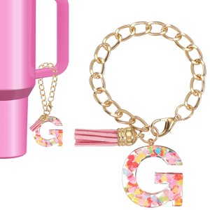 Unique Bargains Epoxy Resin Colorful Glittery Tassel Sports Water Bottle Accessories Letter Charm 1 Pc - 1 of 4