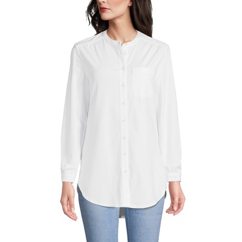 Lands' End Women's Long Sleeve Jersey A-line Tunic - Small - White : Target