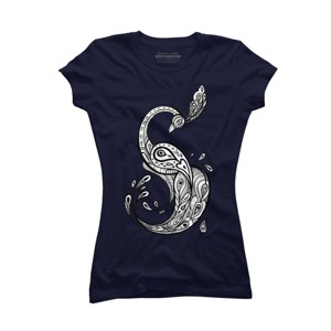 Junior's Design By Humans Beautiful Peacock. Decorative illustration. By Katyau T-Shirt - 1 of 3