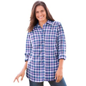 Woman Within Women's Plus Size Perfect Long Sleeve Shirt - 1 of 4