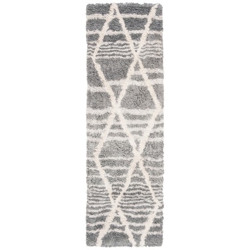 Casablanca Csb250 Hand Tufted Runner Moroccan Runner Rug - Grey/ivory ...