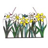 Chloe Lighting Daisy Tiffany-Glass Flowers Window Panel 23" Wide - 3 of 4