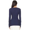 Women's V-neck Fitted Long Cuff Tee - bobi - 3 of 4