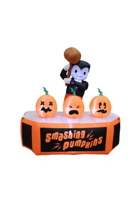 A Holiday Company 5ft Inflatable Smashing Pumpkins, 5 ft Tall, Multi