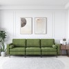 Costway Modular 3-Seat Sofa Couch w/ Socket USB Ports & Side Storage Pocket Army Green - 3 of 4