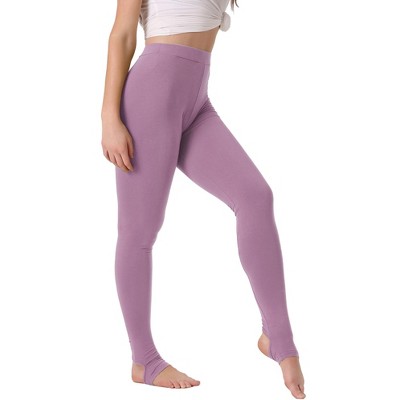 INSPIRE CHIC Women's Elastic Waistband Soft Gym Yoga Cotton Stirrup Pants Leggings