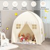 Infans Kids Play Tent, Large Spacious Cotton Canvas Playhouse with Non-Slip Cloth, 4 Windows, Straps, Zipper, Carry Bag, Play Tent for Toddlers, White - 2 of 4